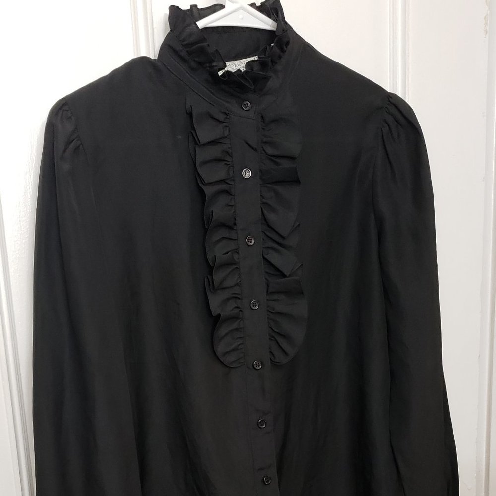 The Villager Black Ruffle Top